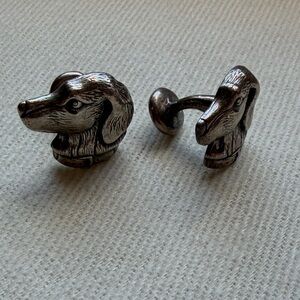 Silver-tone Dog Head Cufflinks